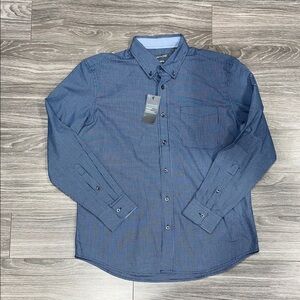 Savane Men's Casual Blue Button Down Shirt